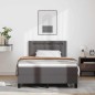 vidaXL Letto a Box Spring con Materasso Grigio, 120 x 200 cm, in Vera Pelle