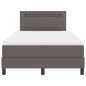 vidaXL Letto a Box Spring con Materasso Grigio, 120 x 200 cm, in Vera Pelle