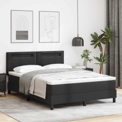 vidaXL Letto a Molle con Materasso Nero, 140x190 cm in Pelle Sintetica