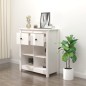 Credenza Bianca 70x35x80 cm in Legno Massello di Pino