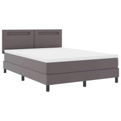 vidaXL Letto a castello con materasso grigio, 140 x 190 cm, in faux pelle