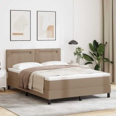 vidaXL Letto Box Spring con Materasso Cappuccino - 140 x 200 cm, Ecopelle.