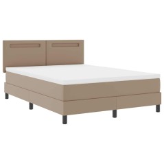 vidaXL Letto Box Spring con Materasso Cappuccino - 140 x 200 cm, Ecopelle.