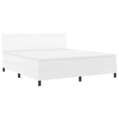 vidaXL Letto Box Spring - Bianco Super King in Pelle Sintetica