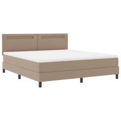 vidaXL Letto a Box con Materasso in Cappuccino, Super King Size, Similpelle