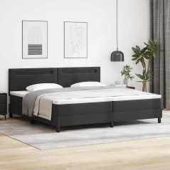vidaXL Letto a box nero con materasso, 200 x 200 cm, in similpelle