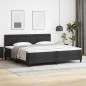 vidaXL Letto a box nero con materasso, 200 x 200 cm, in similpelle