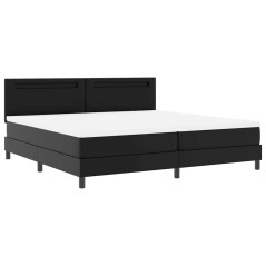 vidaXL Letto a box nero con materasso, 200 x 200 cm, in similpelle