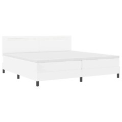 vidaXL Letto Box Spring con Materasso Bianco, 200x200 cm, Finta Pelle