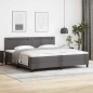 vidaXL Letto a box con materasso grigio, 200x200 cm, in pelle sintetica.