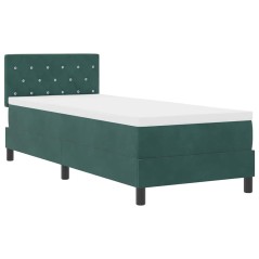 vidaXL Letto a Mollecon con Materasso Verde Scuro 80x200 cm Velluto