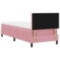 vidaXL Rete a Mola con Materasso Rosa 80x200 cm in Velluto