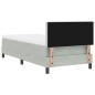 Letto Box Spring con Materasso Grigio Chiaro Singolo in Velluto