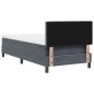 vidaXL Letto Box Spring con Materasso Grigio Scuro 90x200 cm Velluto vidaXL Letto Box Spring con Materasso Grigio Scuro 90x200 cm Velluto