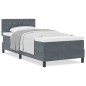 vidaXL Letto Box Spring con Materasso Grigio Scuro 100x200 cm in Velluto