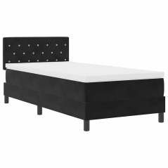 vidaXL Letto con Rete a Molla e Materasso Nero 100x200 cm Velluto