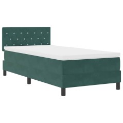vidaXL Letto Box Spring con Materasso Verde Scuro 100x200 cm Velluto
