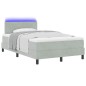 vidaXL Letto a Molle con Materasso Grigio Chiaro Piccolo Doppio Velluto vidaXL Letto a Molle con Materasso Grigio Chiaro Piccolo Doppio Velluto