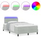 vidaXL Letto a Molle con Materasso Grigio Chiaro Piccolo Doppio Velluto vidaXL Letto a Molle con Materasso Grigio Chiaro Piccolo Doppio Velluto