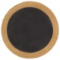Tappeto Intrecciato Nero e Naturale 120cm Juta e Cotone Rotondo Tappeto Intrecciato Nero e Naturale 120cm Juta e Cotone Rotondo