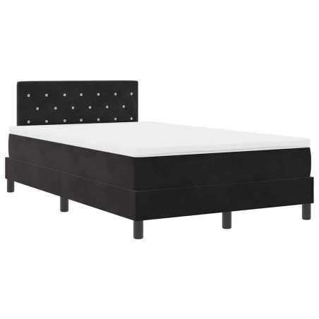 vidaXL Letto con Box Spring e Materasso Nero Piccolo Doppio Velluto