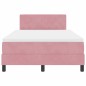 Letto Box Spring con Materasso Rosa Piccolo Doppio in Velluto