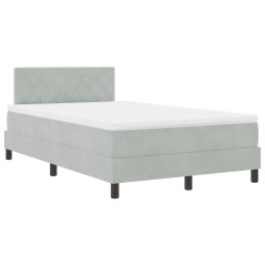 vidaXL Letto con Box Spring e Materasso Grigio Chiaro 120x200 cm Velluto