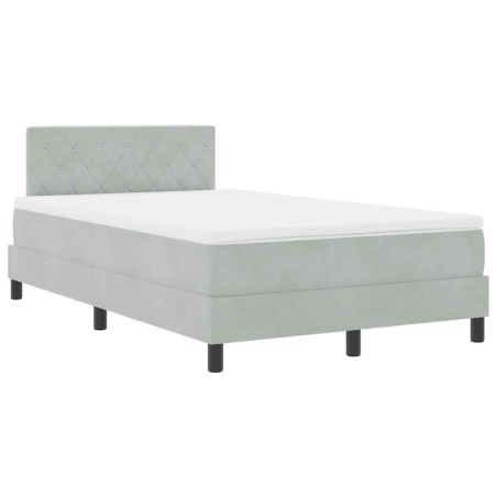 vidaXL Letto con Box Spring e Materasso Grigio Chiaro 120x200 cm Velluto