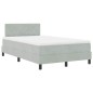 vidaXL Letto con Box Spring e Materasso Grigio Chiaro 120x200 cm Velluto vidaXL Letto con Box Spring e Materasso Grigio Chiaro 120x200 cm Velluto