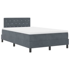 vidaXL Letto Box Spring con Materasso Grigio Scuro 120x200 cm Velluto