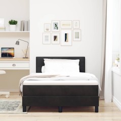 vidaXL Letto Box Spring con Materasso Nero 120x200 cm Velluto