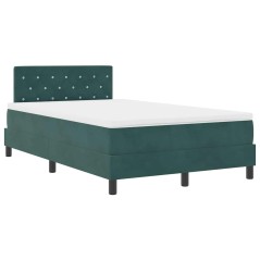 vidaXL Letto Box Spring con Materasso Verde Scuro 120x200 cm Velluto