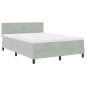 vidaXL Letto con rete a molle e materasso Grigio chiaro 140x190 cm Velluto vidaXL Letto con rete a molle e materasso Grigio chiaro 140x190 cm Velluto