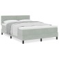 vidaXL Letto con rete a molle e materasso Grigio chiaro 140x190 cm Velluto vidaXL Letto con rete a molle e materasso Grigio chiaro 140x190 cm Velluto