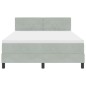 vidaXL Letto con rete a molle e materasso Grigio chiaro 140x190 cm Velluto vidaXL Letto con rete a molle e materasso Grigio chiaro 140x190 cm Velluto