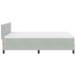 vidaXL Letto con rete a molle e materasso Grigio chiaro 140x190 cm Velluto vidaXL Letto con rete a molle e materasso Grigio chiaro 140x190 cm Velluto
