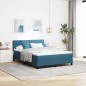 Letto con Rete a Molle e Materasso vidaXL Blu Scuro 140x190 cm in Velluto Letto con Rete a Molle e Materasso vidaXL Blu Scuro 140x190 cm in Velluto