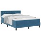 Letto con Rete a Molle e Materasso vidaXL Blu Scuro 140x190 cm in Velluto Letto con Rete a Molle e Materasso vidaXL Blu Scuro 140x190 cm in Velluto