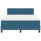 Letto con Rete a Molle e Materasso vidaXL Blu Scuro 140x190 cm in Velluto Letto con Rete a Molle e Materasso vidaXL Blu Scuro 140x190 cm in Velluto