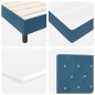 Letto con Rete a Molle e Materasso vidaXL Blu Scuro 140x190 cm in Velluto Letto con Rete a Molle e Materasso vidaXL Blu Scuro 140x190 cm in Velluto