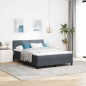 Letto con Box Spring e Materasso Grigio Scuro 140x200 cm in Velluto Letto con Box Spring e Materasso Grigio Scuro 140x200 cm in Velluto