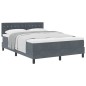 Letto con Box Spring e Materasso Grigio Scuro 140x200 cm in Velluto Letto con Box Spring e Materasso Grigio Scuro 140x200 cm in Velluto