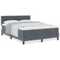 Letto con Box Spring e Materasso Grigio Scuro 140x200 cm in Velluto Letto con Box Spring e Materasso Grigio Scuro 140x200 cm in Velluto