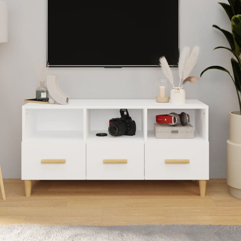 vidaXL Mobile Porta TV Bianco 102x36x50 cm in Legno Multistrato vidaXL Mobile Porta TV Bianco 102x36x50 cm in Legno Multistrato