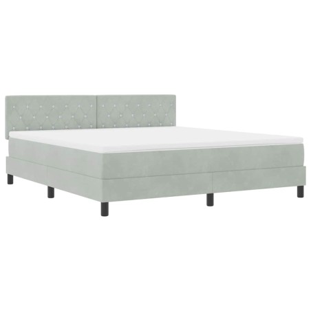 letto con box spring e materasso vidaXL grigio chiaro super king in velluto