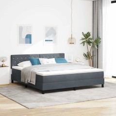 vidaXL Letto Box Spring con Materasso Grigio Scuro Super King in Velluto