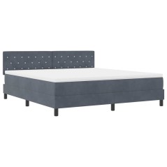 vidaXL Letto Box Spring con Materasso Grigio Scuro Super King in Velluto