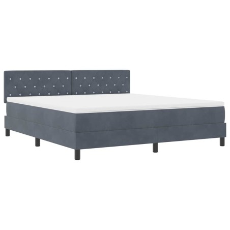 vidaXL Letto Box Spring con Materasso Grigio Scuro Super King in Velluto