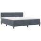 vidaXL Letto Box Spring con Materasso Grigio Scuro Super King in Velluto vidaXL Letto Box Spring con Materasso Grigio Scuro Super King in Velluto