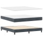 vidaXL Letto Box Spring con Materasso Grigio Scuro Super King in Velluto vidaXL Letto Box Spring con Materasso Grigio Scuro Super King in Velluto